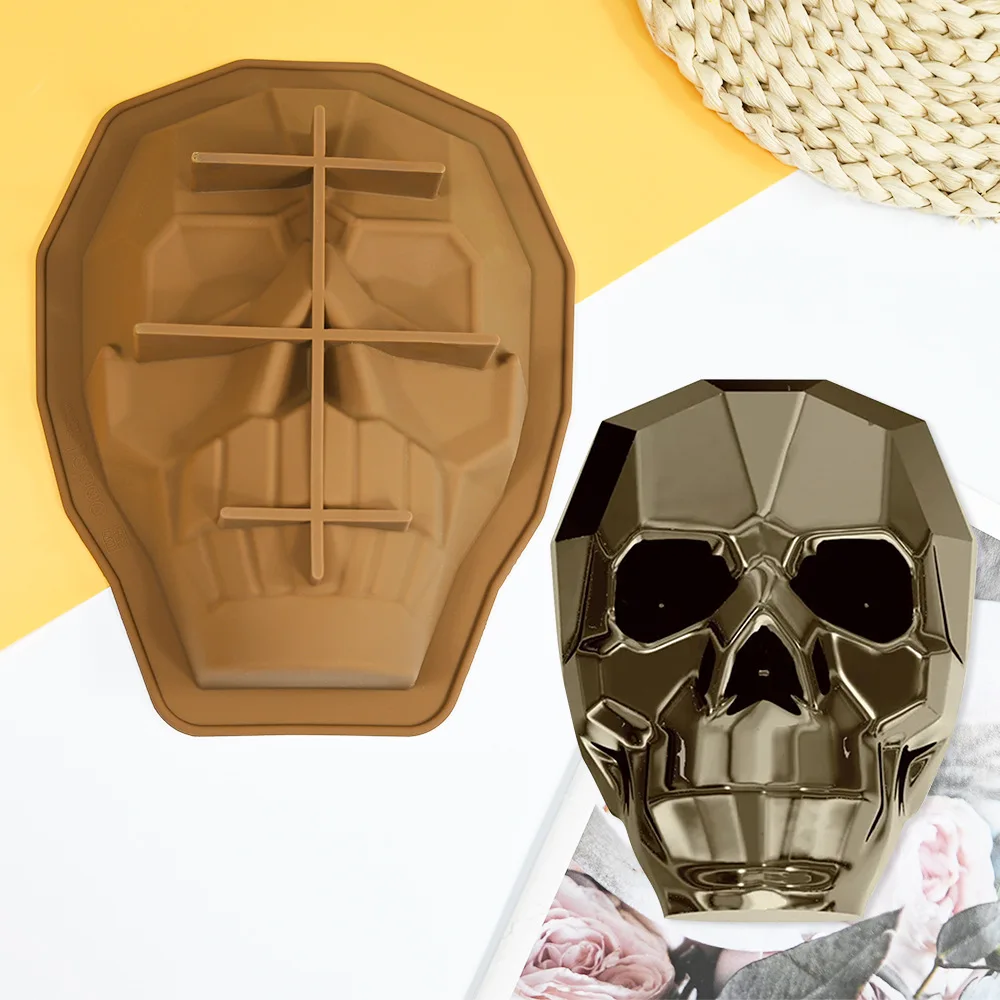 Halloween Silicone Cake Mould Skull Design Chocolate Mold Dessert Tools Halloween Mask Design Cake Mold Kitchen Bakeware