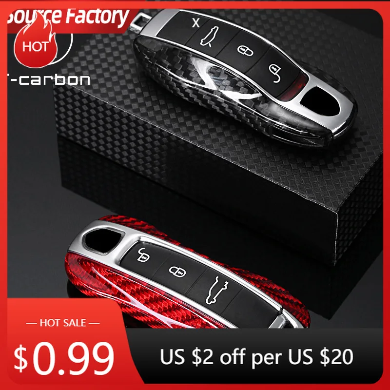

Car Stickers Car Key Case Cover Shell For Porsche Panamera Cayenne Macan 911 Boxster Cayman 986 987 718 Car Accessories Car