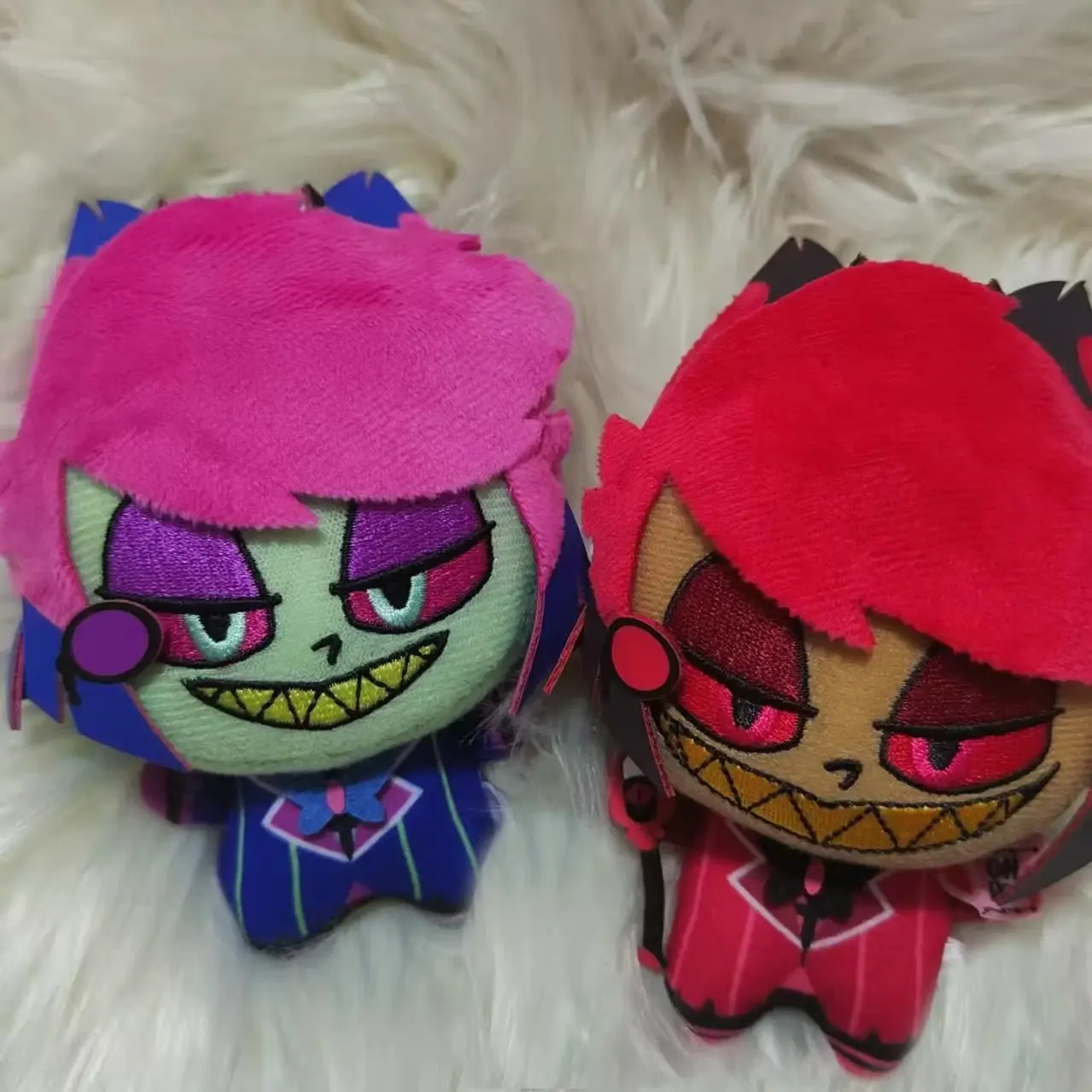

11cm Hazbin Hotel Alastor Anime Game Peripherals Soft Plush Stuffed Doll Ornament Toy Fans Gift Replica Edition Not Genuine