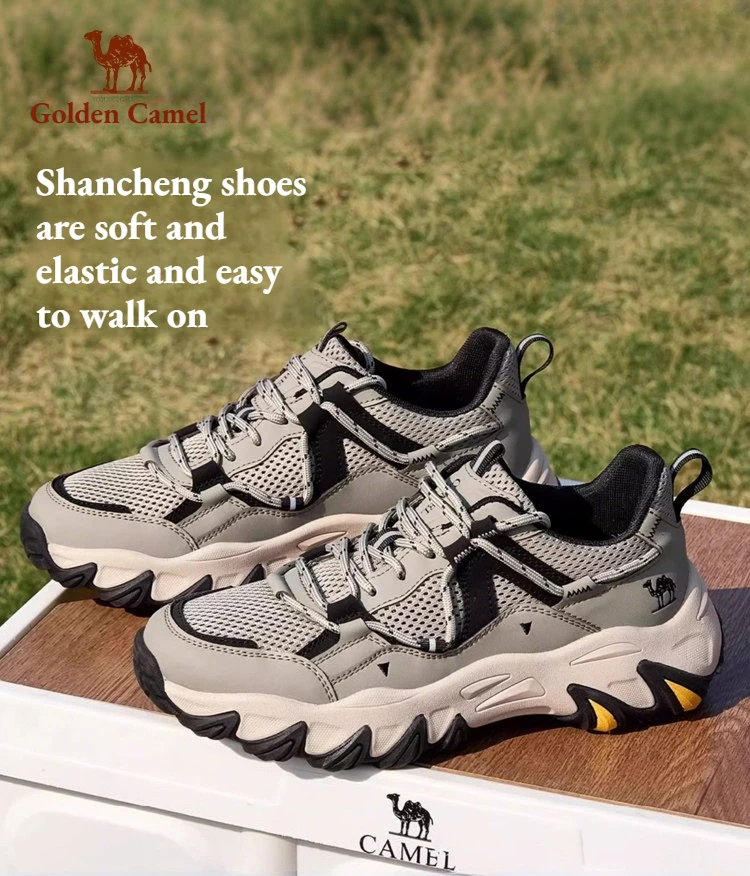 Golden Camel Men's Outdoor Hiking Shoes 2026 Spring Breathable Non-slip Trekking Mountain Sports Shoes Camping Tourism Sneakers
