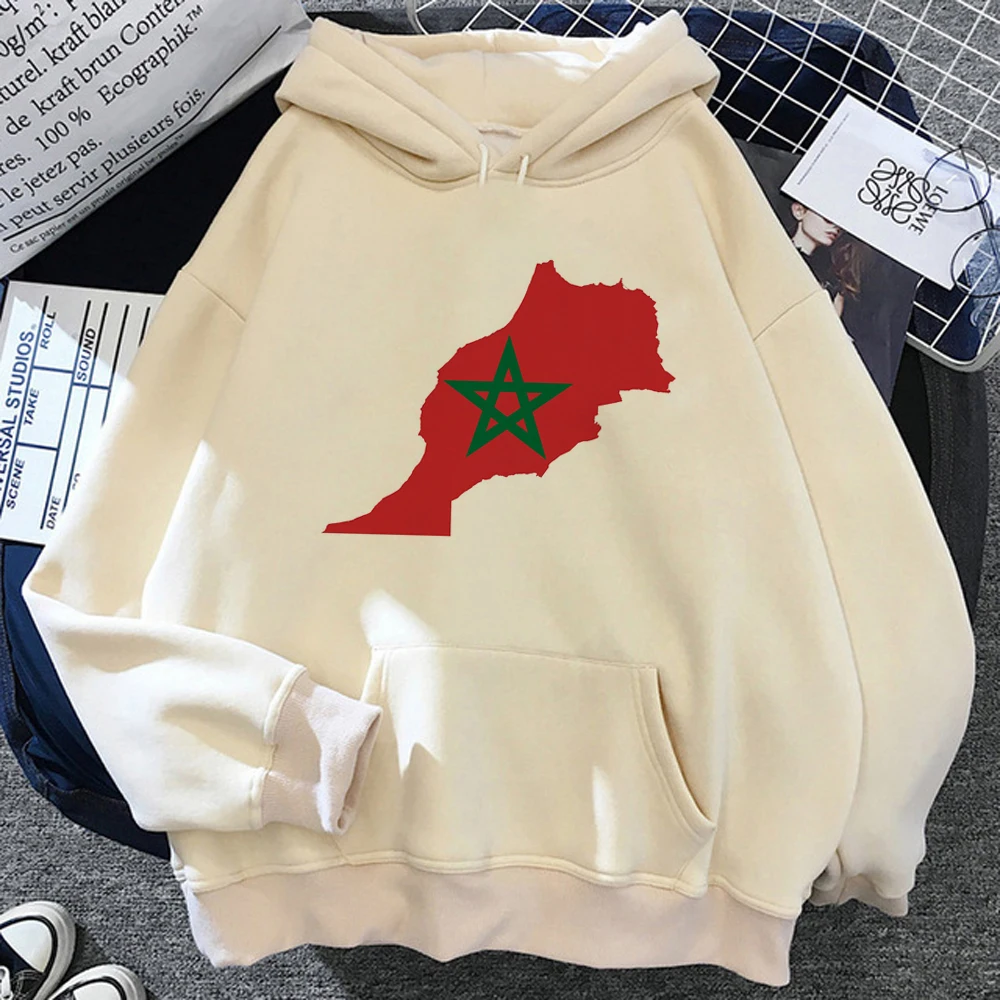 Maroc Morocco hoodies women Kawaii 2023 sweatshirts clothes women Winter  pulls