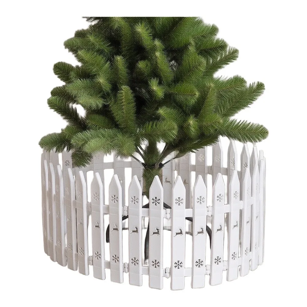 Plastic For Lawn Border Fence 40 pcs for Christmas Tree Area White 11x30cm Garden Yard Holiday Decor Snap Together