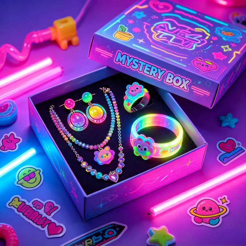 Retro Hip-hop Women Jewelry 1/10/30/50 Pieces Surprise Necklaces Earrings Rings Small Bracelets Mysterious Birthday Gift
