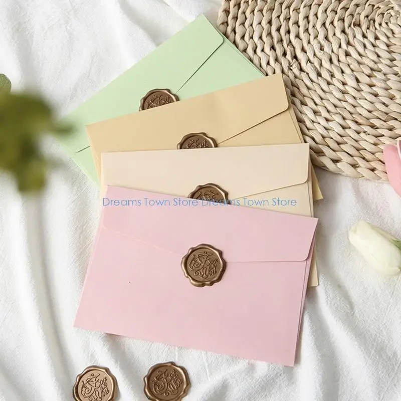 HX6A 10 Pieces Colored Printing Envelopes Set Cardstock Construction Perfect For Handwritten Letters And Memos