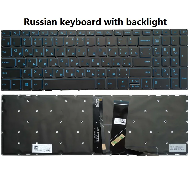 Imagem -05 - Teclado Portátil Azul Retroiluminado para Lenovo Ideapad Retroiluminado Russo Eua Francês Espanhol Latim Brasil L34017 L340-15 L340-17irh L340-15irh