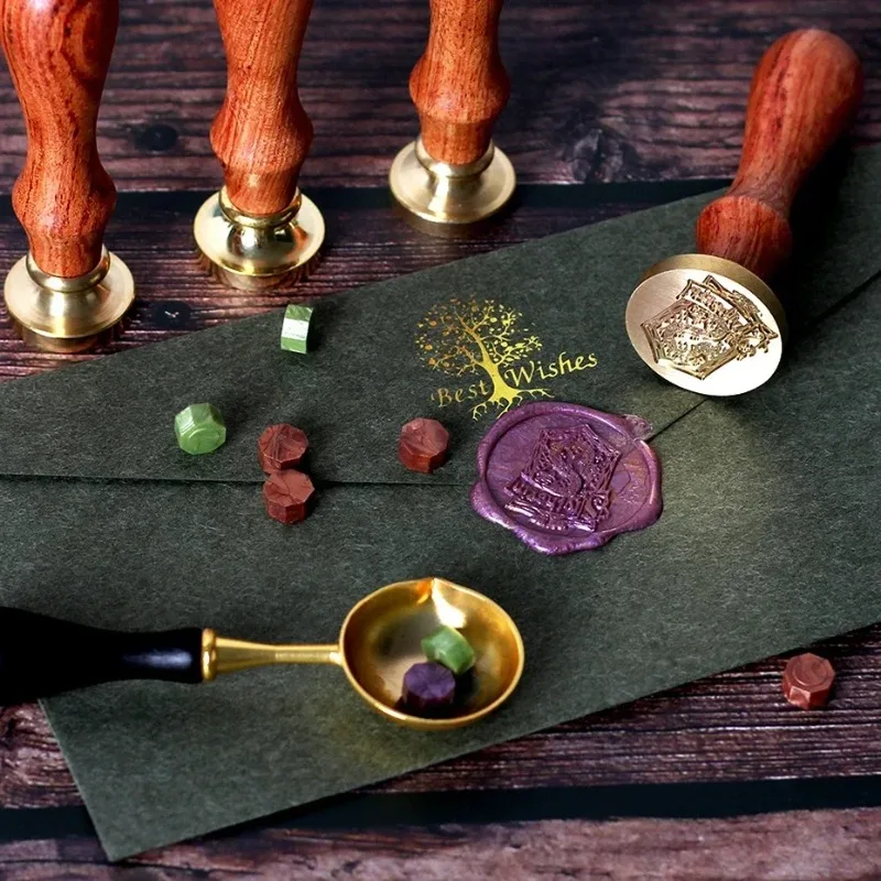 Hot Custom Wax Seal Stamp and Wooden Handle set For Wedding Invitation Multiple Designs Personalized Logo Wax Stamp Initial Wax
