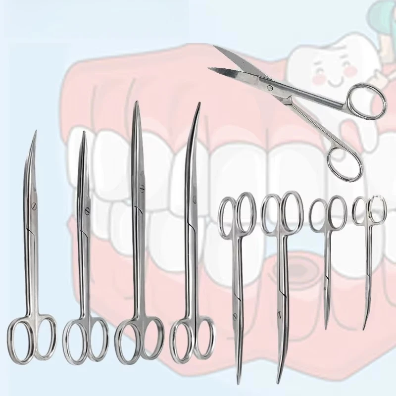Dental Surgical Scissors, Stainless Steel Stitch Removal, Straight Tip Scissors Surgical Grade Autoclavable Dental Tools