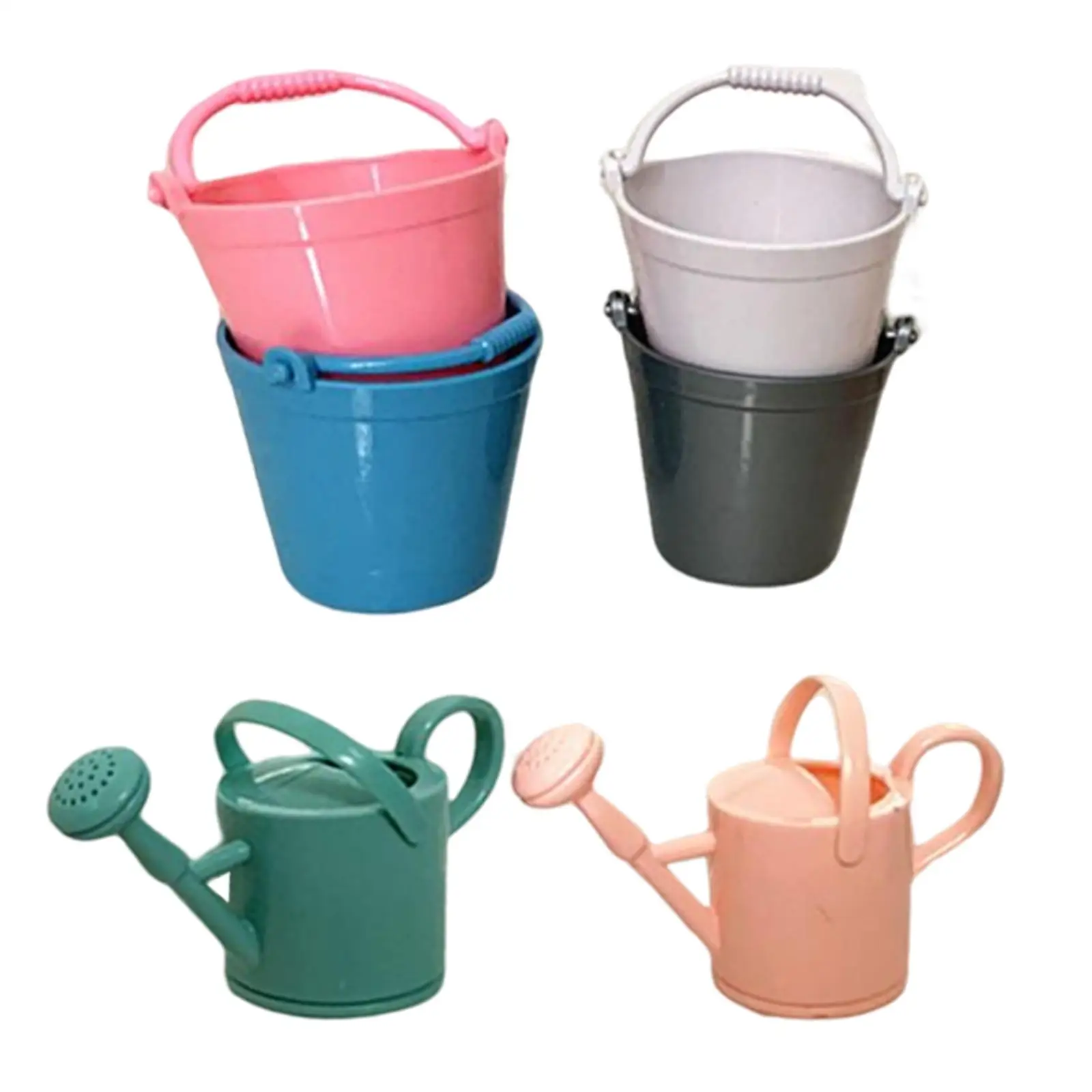 1/12 Dollhouse Bucket Mini Kettle Furniture Toys Micro Landscape Decor Fairy Garden Accessories for Kids Children Girls