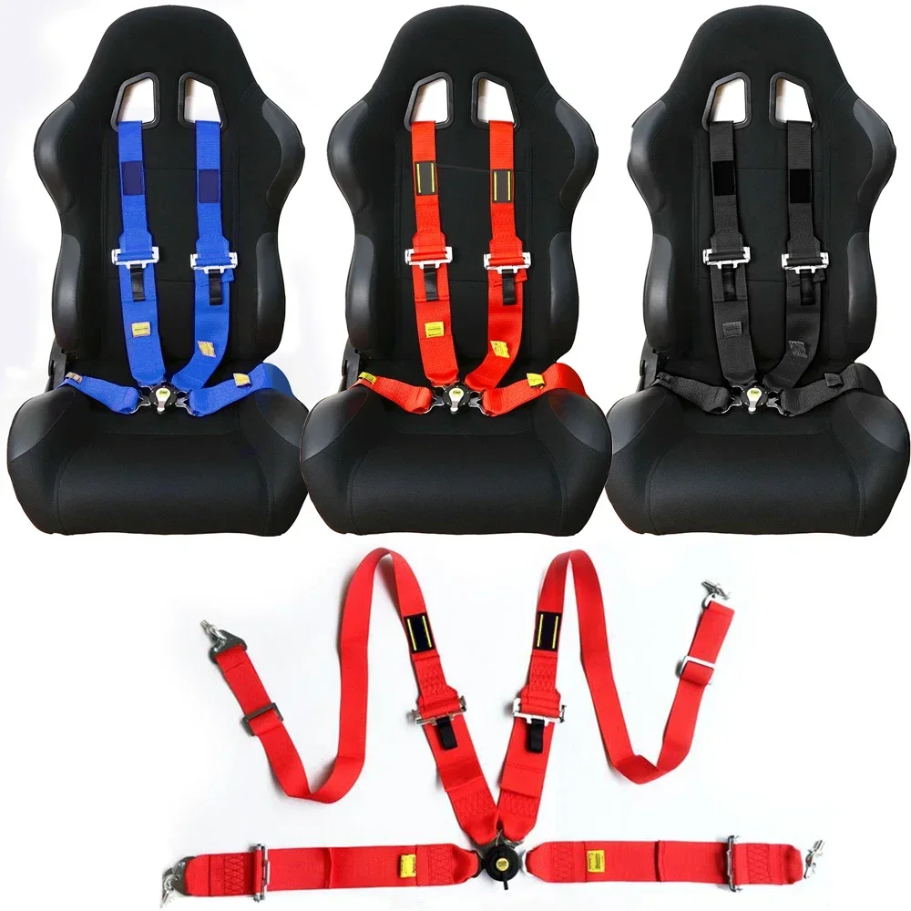 Racing Safety Harness Universal 3 Inch Snap-In Camlock Quick Release Car Seat Belt OM* Logo 4 5 6 Point Adjustable Harness Strap
