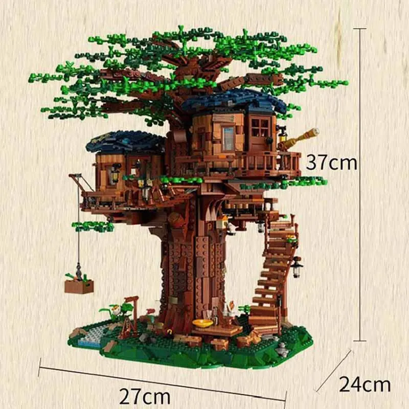 مكعبات البناء الحضرية لـ Four Seasons Tree House متوافقة مع مكعبات بناء عائلة Tree House 21318 للبناء ج
