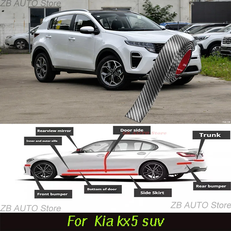 

For Kia Kx5 Suv Strong adhesive bumper strip, front and rear lip side skirts, collision and scratch resistant, suitable