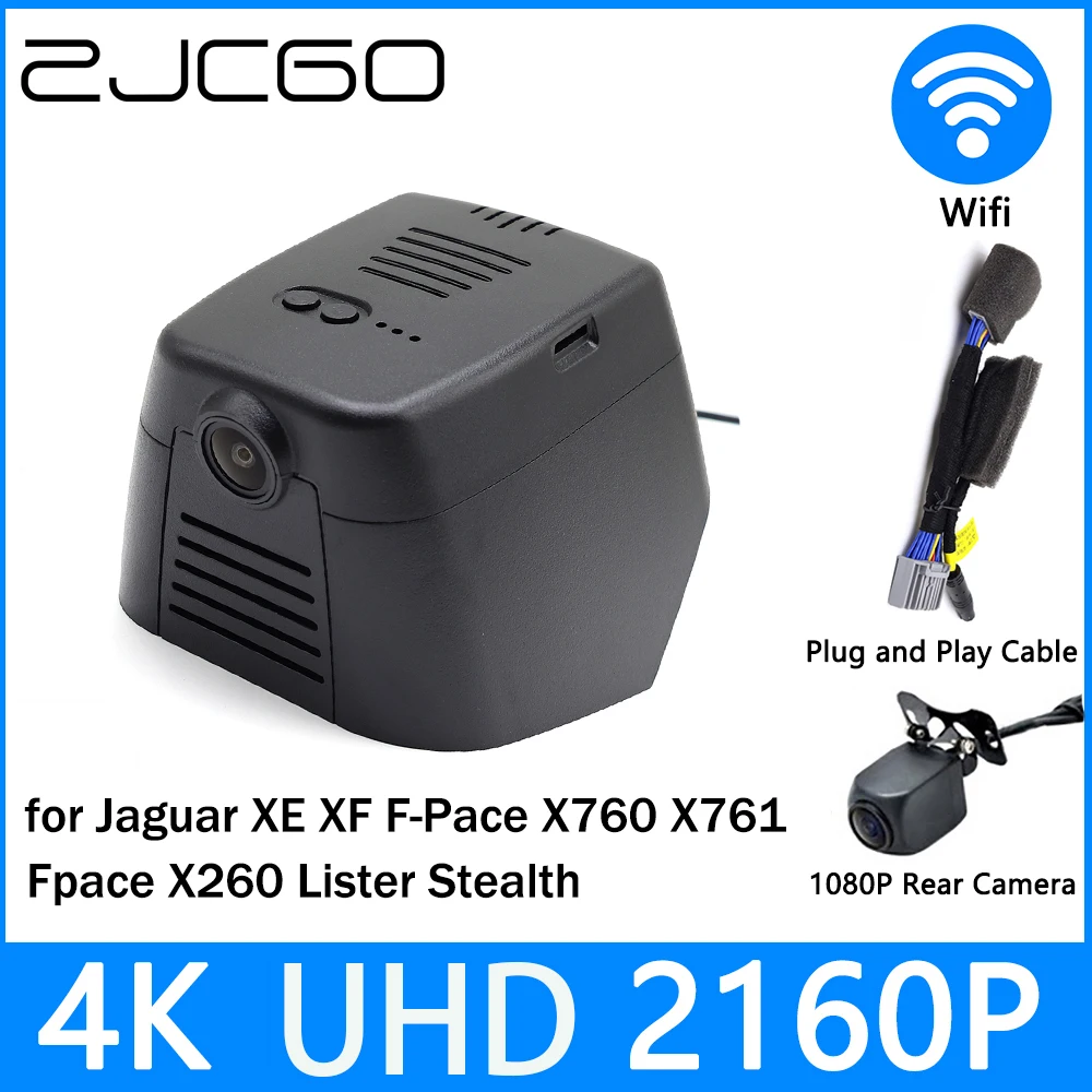 

ZJCGO Dash Cam 4K UHD 2160P Car Video Recorder DVR Night Vision for Jaguar XE XF F-Pace X760 X761 Fpace X260 Lister Stealth