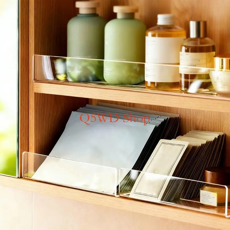 Q5WD Pack of 6 L Shaped Acrylic Shelf Organizers Shelf Dividers Light Weight For Neatly Arranging Small Items In Cabinets