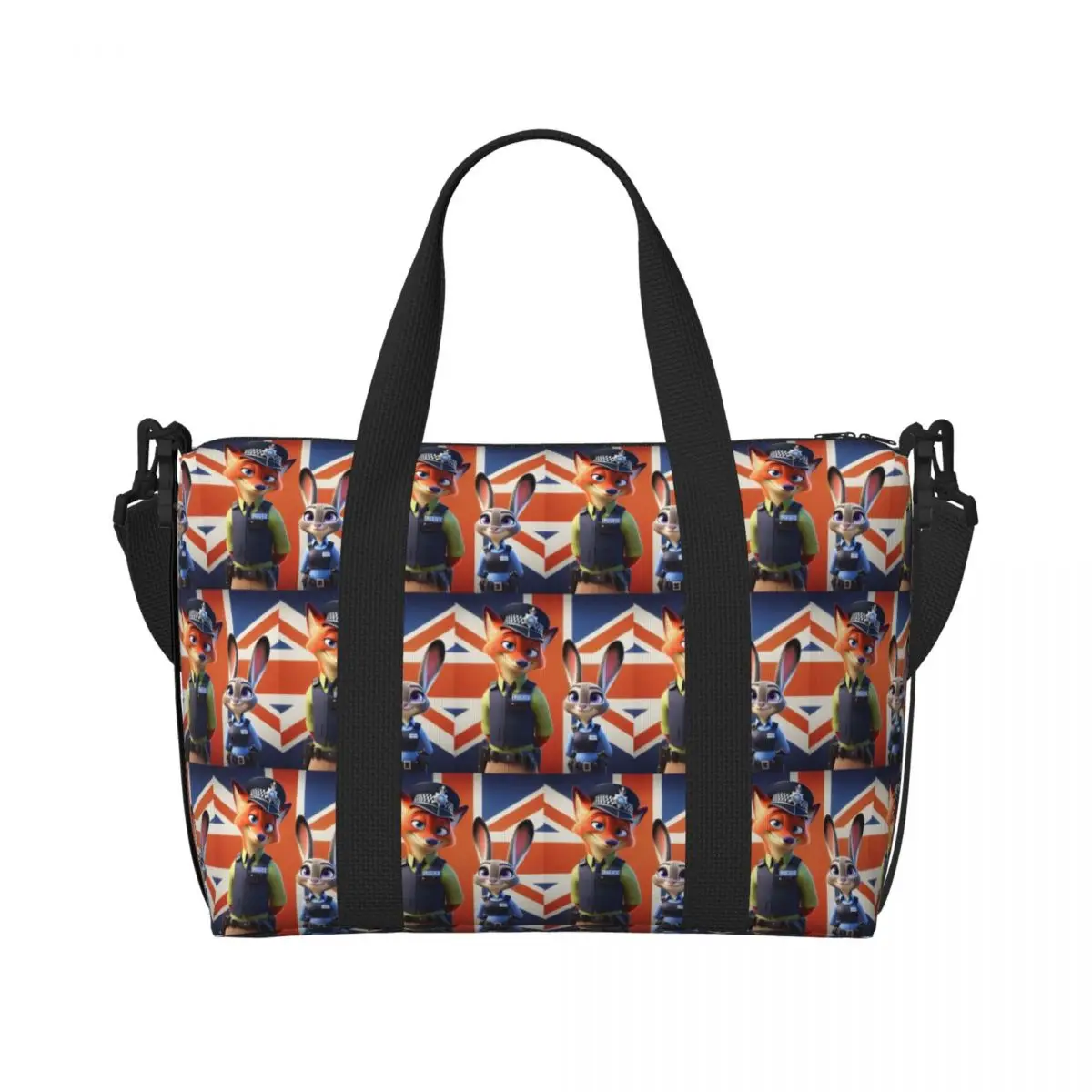

Custom Film Cartoon Zootopia Tote Bag Women Large Capacity Anime Cute Beach Gym Shoulder Travel Bag