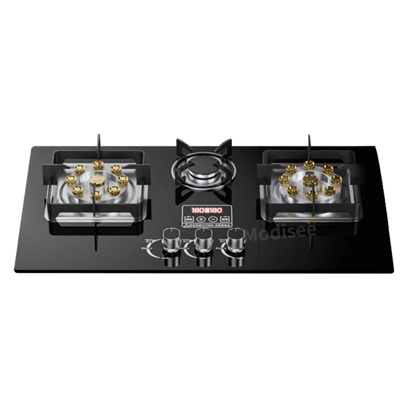 Kompor Gas Tanam 3 Tungku Bahan Bakar Ganda LPG LNG Api Kuat 3 Tungku Serbaguna Untuk Dapur Rumah Tangga Tekanan Tinggi Api Besar