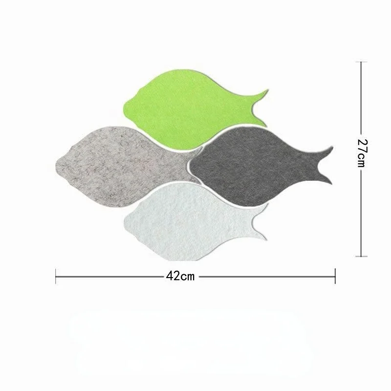 Colorful Fish Shape 3D Felt Wall Stickers Room Decoration Sofa TV Background Bedroom Decor Shool Office Festival Photos Display