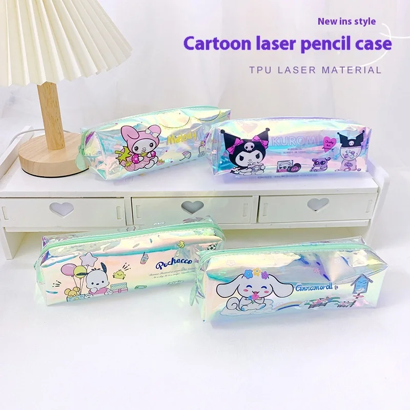 Kawaii Sanrio Kuromi Melody Pacha Dog Tpu Pen Bag Cartoon Students Storage Bag Stationery Back To School  Christmars  Gifts