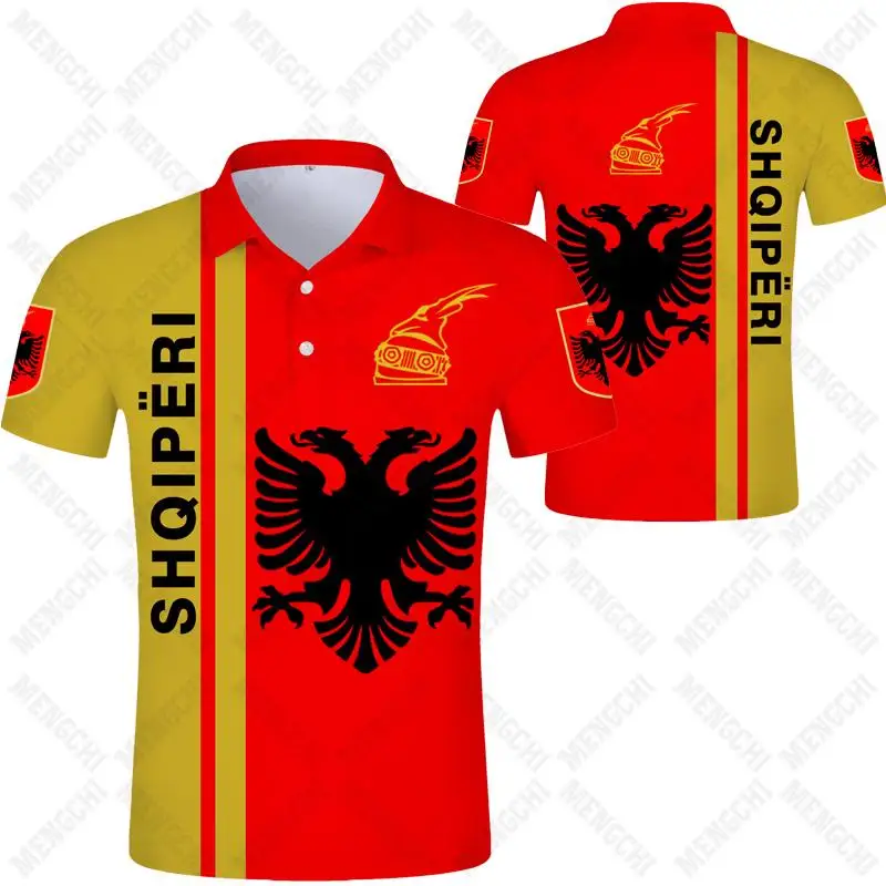 Custom Name Albania Emblem Graphic Polo Shirts Unisex Summer Casual Short Sleeve Tops Adults and Kids Sportswear Loose Jersey