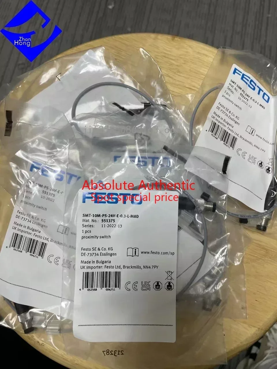 FESTO 5 piezas originales y genuinos 551375   Sensor de proximidad SMT-10M-PS-24V-E-0.3-L-M8D, disponible en todas las series, precio negociable