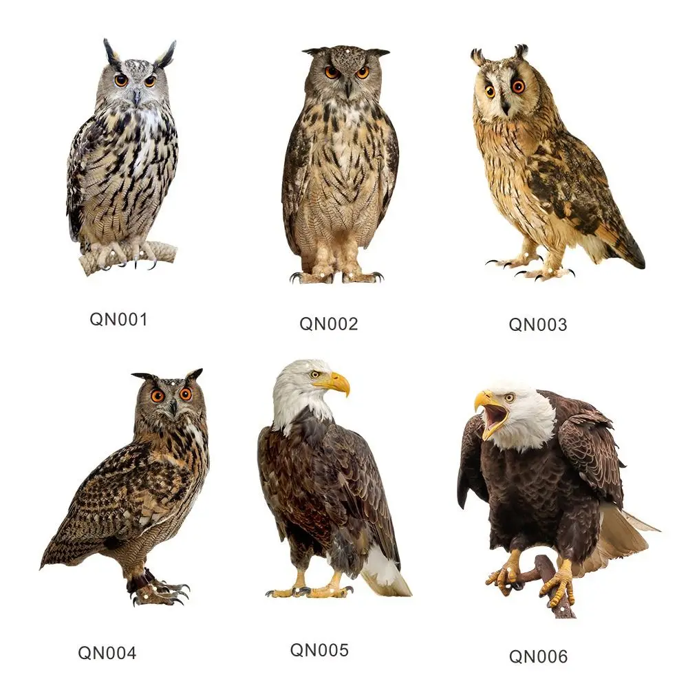Waterproof Bird Repel Scare Devices Decoration Wind Chime Owl Scarecrow Bird Repeller with Bells Hanging Fake Bird Repellent