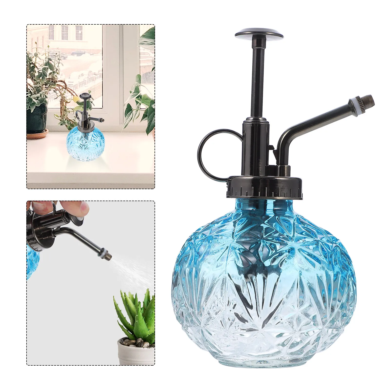 Glass Watering Bottle Vintage Retro Style Transparent Design Small Size Easy Use for Plants Indoor Outdoor Gardening Flower