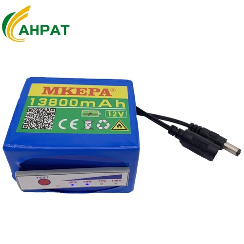 휴대용 대용량 리튬 이온 배터리 팩, 12V 13800mAh 배터리, DC 12.6V 13.8Ah CCTV 캠 모니터 및 충전기, 신제품 