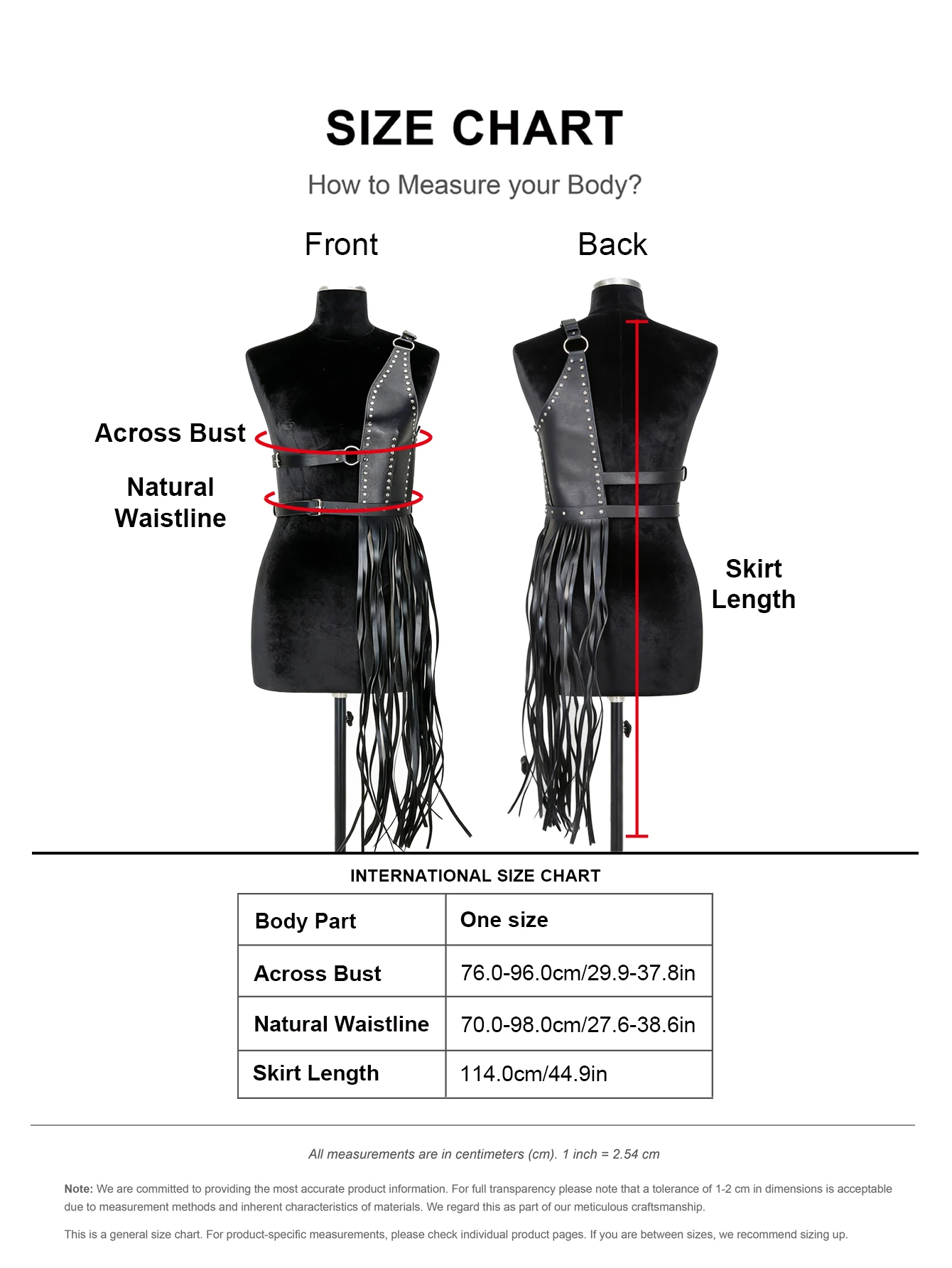 Punk Leder Körperkette Punk Leder Taillenkette Punk Taillengürtel Damen Damen Schwarze Kunstleder-Fransen-Harness-Weste | Nietenverziertes Design mit Taillengürtel | Punk-Gothic-Stil für Festival & Bühne – Detail 5