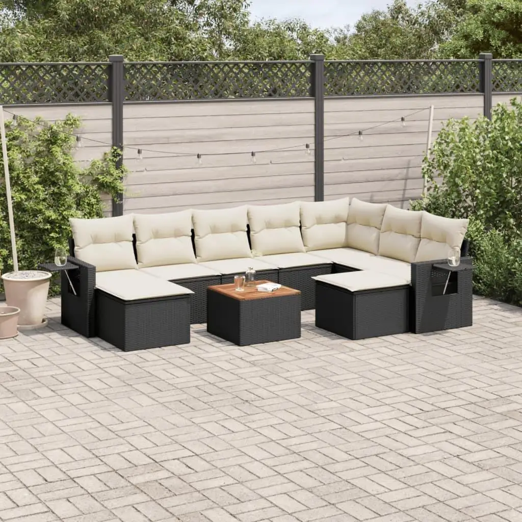 

Elegant Black and Cream Outdoor Garden Sofa Set Stylish Comfortable Patio Furniture for Home and Garden Decor