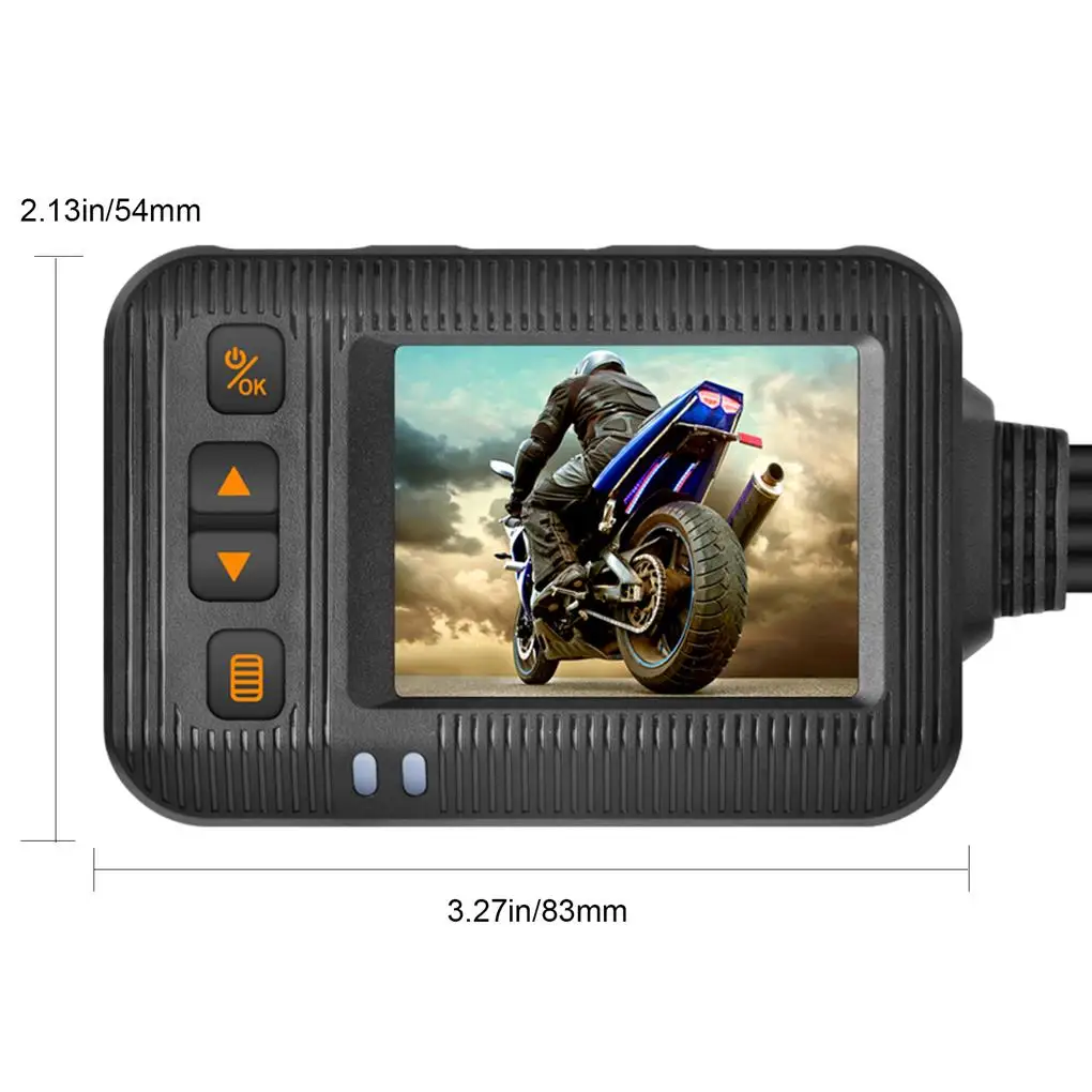 Motorcycle Dash Cam 1080P Front Rear Camera Bike Motion Action Cycling Waterproof Loop USB Power Recorder Safe Mode