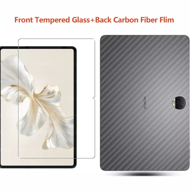 Anti-fingerprint Carbon Fiber Back Film For Honor Pad 9 12.1inch Pad8  X9 11.5 X8 Pro X8 10.1 X8Lite Front Glass Protective Film