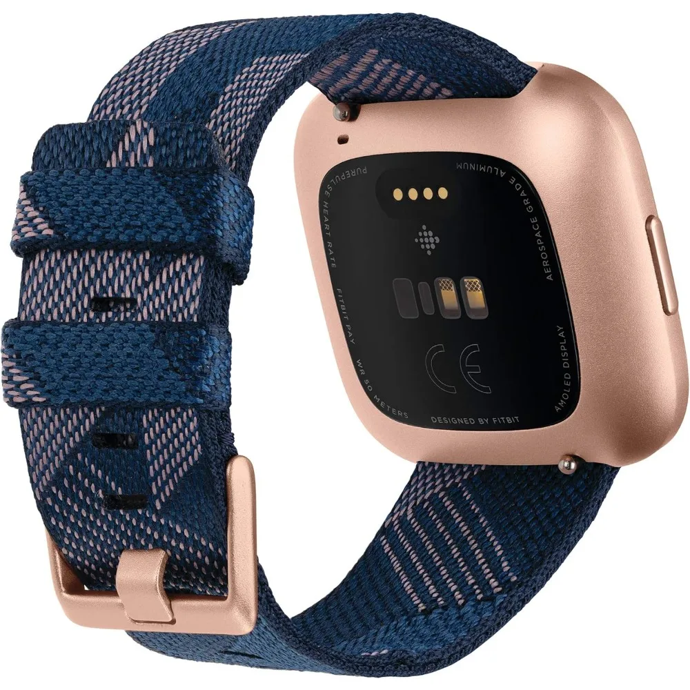 Montre intelligente de santé et de fitness Versa 2 édition spéciale avec fréquence cardiaque, musique, Alexa intégré, suivi du sommeil et de la natation, marine