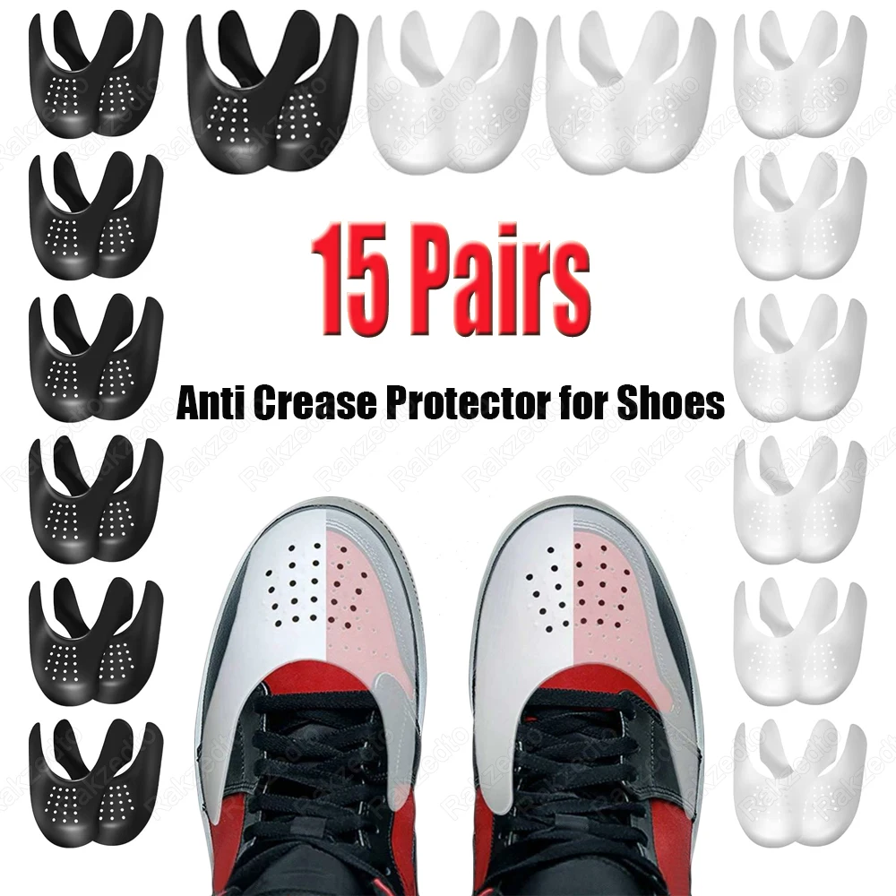 

15Pairs Crease Protectors for Sneakers and Casual Shoes Insert Shoe Toe Caps Protector Shoes Crease Preventer for Leather Boots