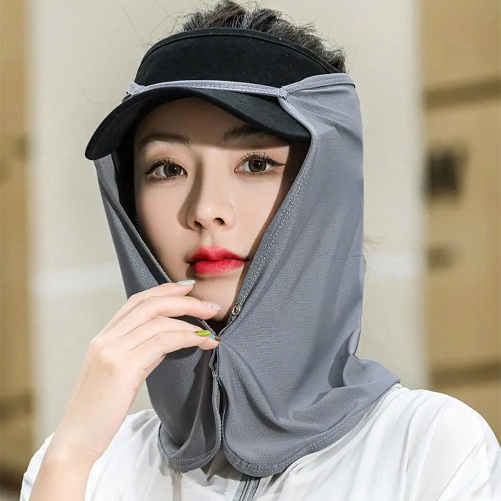 Women Neck Protection For Men Silk Scarf UV Protection Outdoor Cap Mask Sunscreen Veil Anti-uv Face Cover Scarf Sunscreen Mask