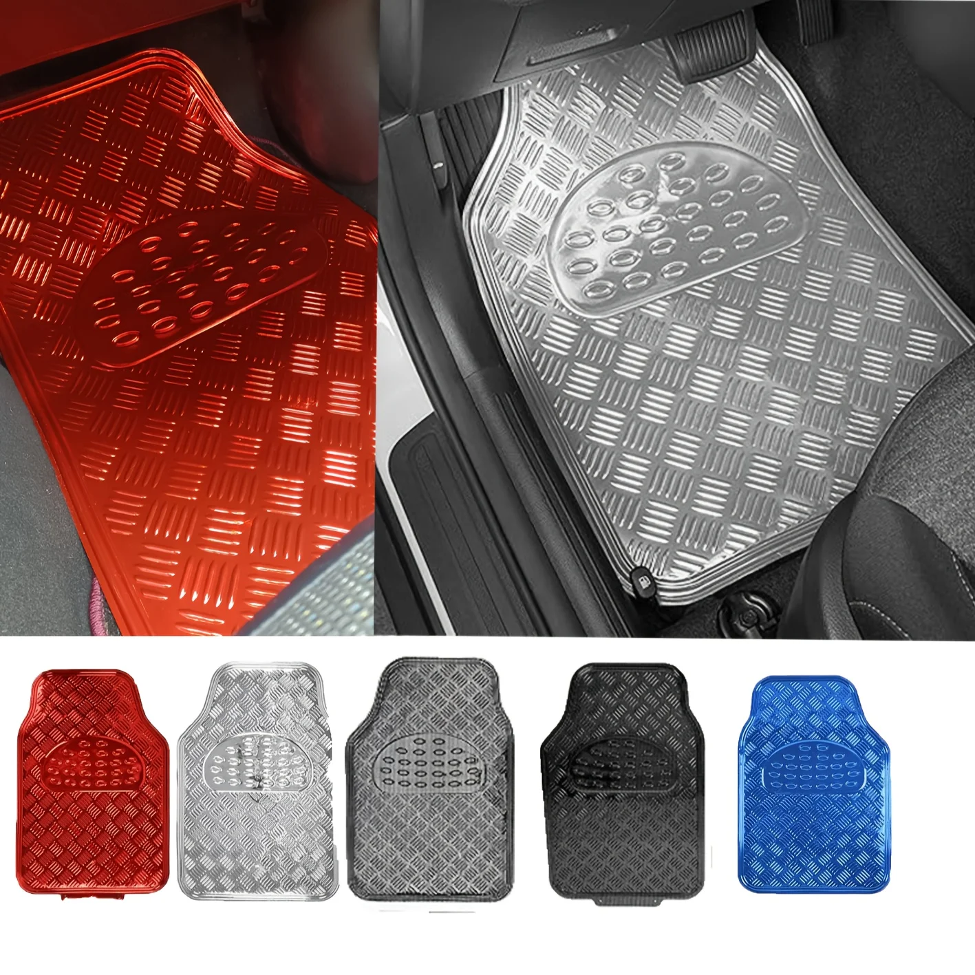 Tapis de voiture en métal chromé imperméables de haute qualité, adaptés à toutes les conditions météorologiques, offrant une expérience de conduite confortable