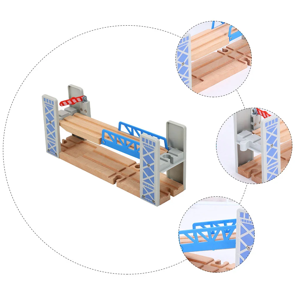 Track Bridge Train Tracks Railroad Toy Car Overpass Model Toys Woody Wooden Raised Turntable DIY