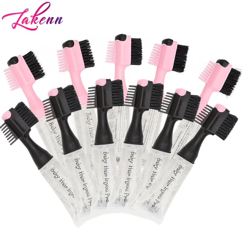 Babys Hair Edges Pro Gel And Brush 3N1 Edge Control Brush For Baby Hair Portable Hair Brush Gel Waterproof Edge Smoother Tools