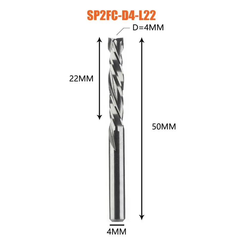 Compressie Frees Houtwerk Up & Down Cut Twee Fluiten Spiraal Carbide Frees Cnc Router Hout End Mill Cutter bits