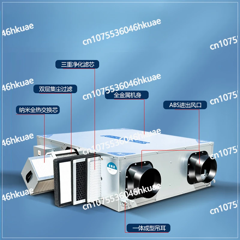 

Тихий вентилятор свежего воздуха с полным теплообменником — двусторонний поток, эффективная вентиляция и очистка