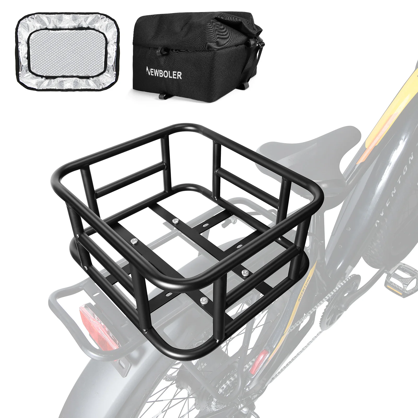 Großer Fahrradkorb für den Gepäckträger, E-Bike-Korb, Fahrradkörbe für den Heckträger für Outdoor-Reisen und Einkäufe – Detail 17