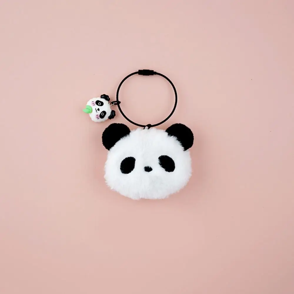 Soft Bamboo Tube Panda Keychain Creative Cute Cartoon Kawaii Animal Pendant Key Ring Toys Panda Keychain Car Key Pendant