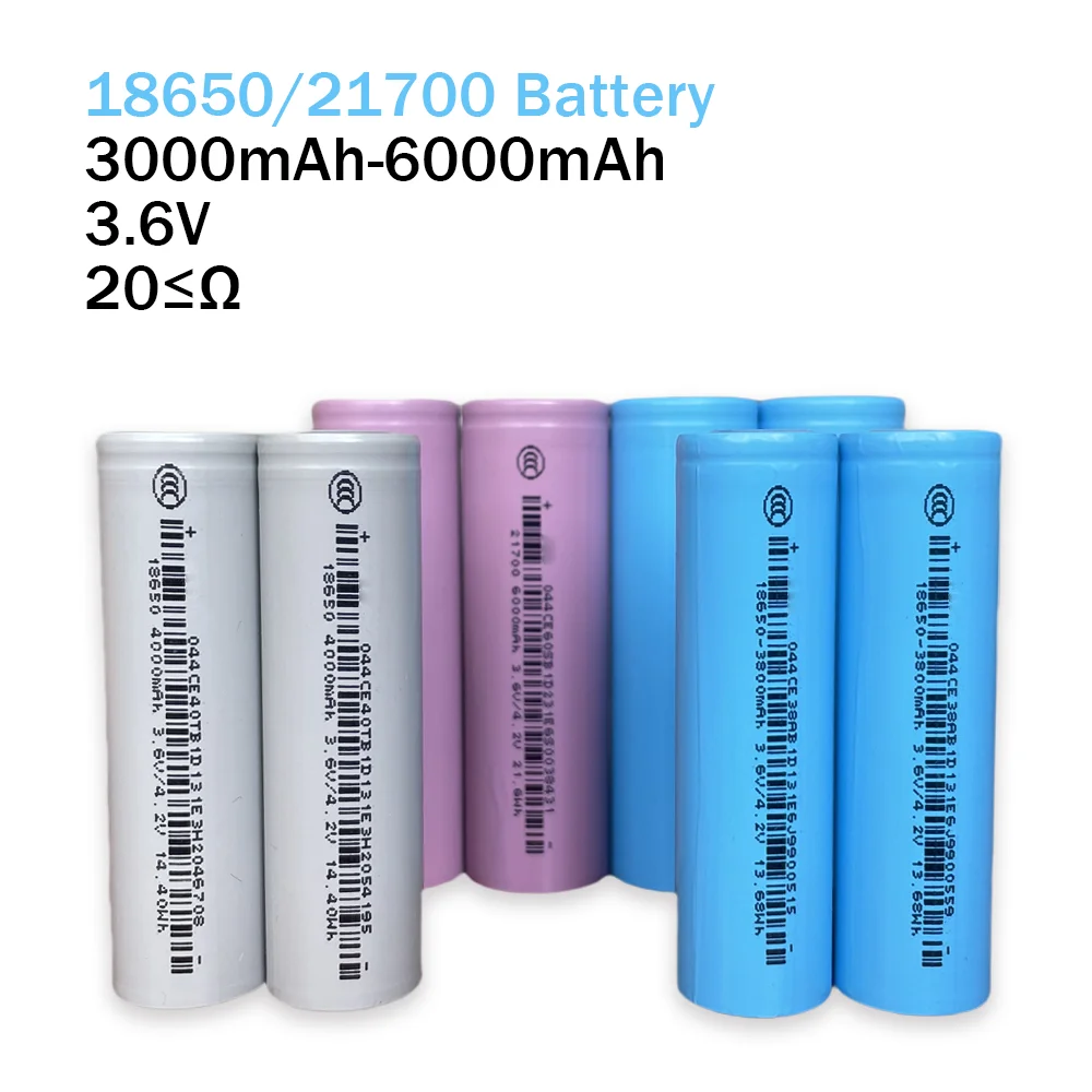 New 18650/21700 Lithium Akku Rechargeable Lithium Batteries 3800Mah to 6000Mah Isr18650/21700 Baterias 3.7V Lithium Li-Ion