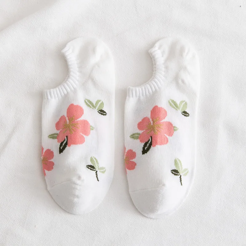 6 Pairs Women Sock Cotton Socks Fashion Flowers Hidden Socks No Show Socks Boat Sock Breathable Low Cut Socks Ankle Sock Invisib