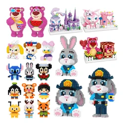 Disney 108 estilo Stitch LinaBell Hello Kitty bloques de construcción princesa dibujos animados Figrues ladrillos juguetes de montaje para niños modelo regalo