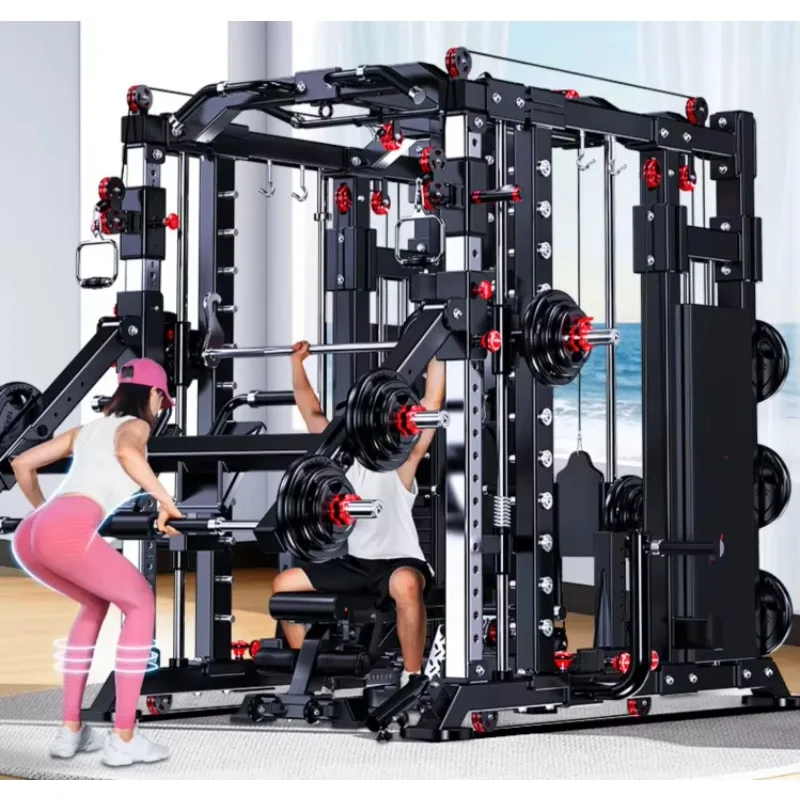 Comprehensive Training Equipment  Fitness Equipment Integrated Set Combination Squat Rack Household Multifunctional Gantry Smith