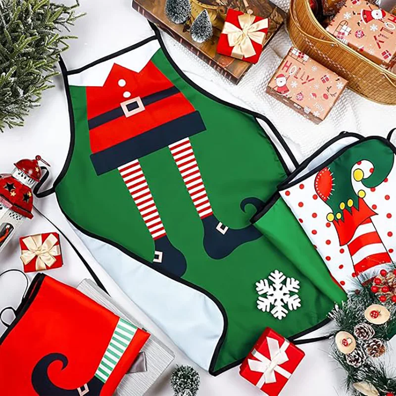 Tablier de noël nouveau style, imperméable et résistant à l'huile, cadeau de noël, tablier décoratif créatif et amusant