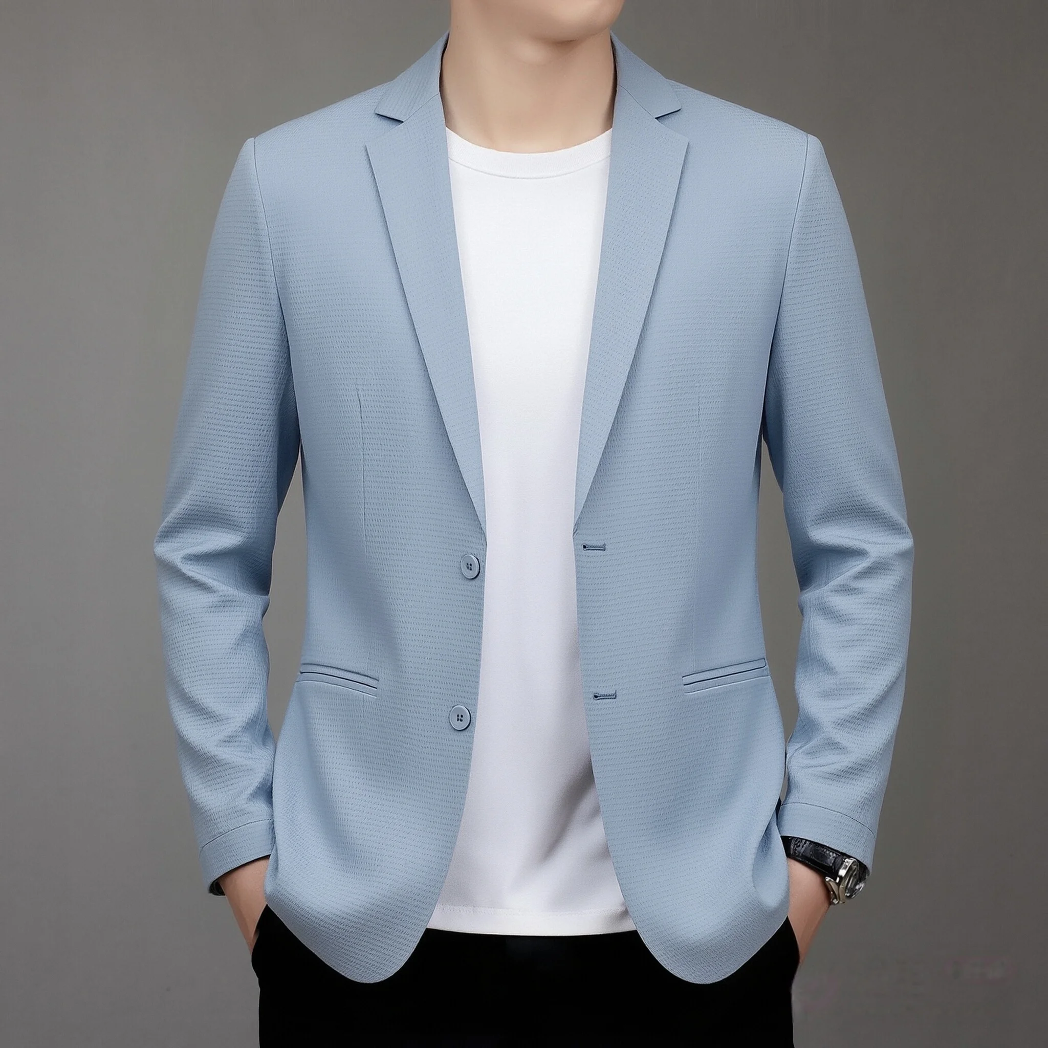 Spring and Summer Lightweight Korean-style Men's Fashion Business Casual Sun Protection UV-Resistant Suit