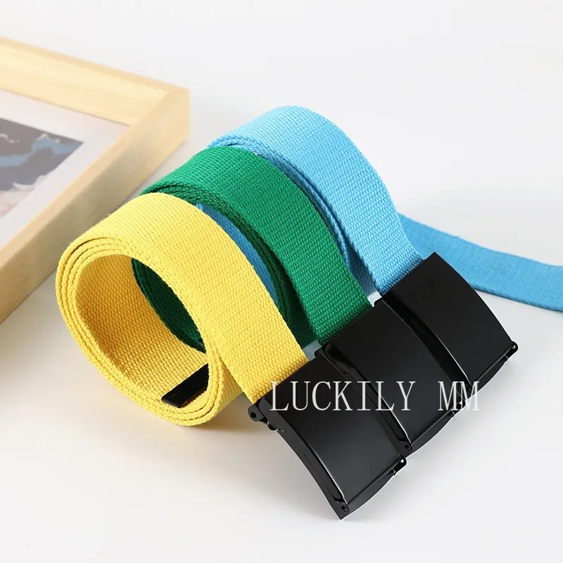 

24 Color Canvas Belt Unisex Fashion Casual Luxury Trend Jeans Accessories Youth Nylon Girdle Solid Color Hunting Belts