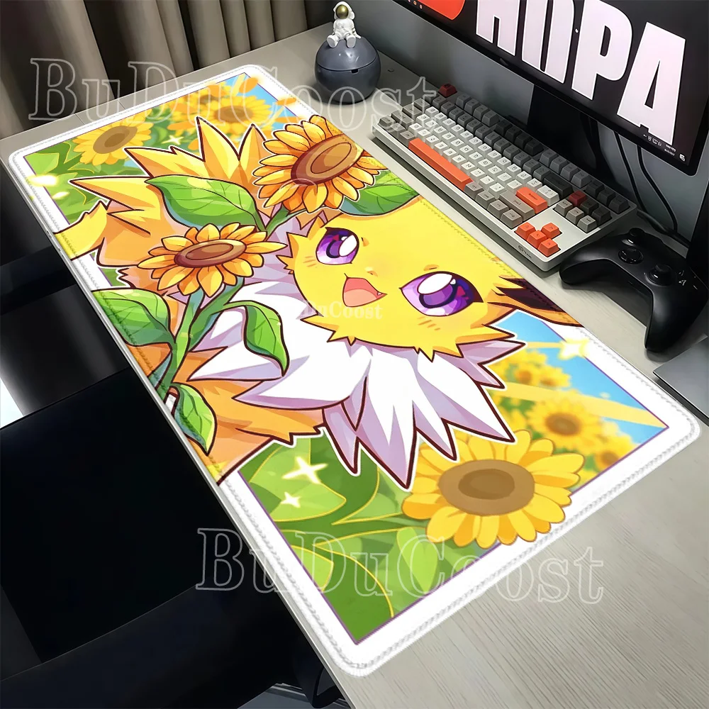 Sylveon Eevee family Anime pokemon Mouse Pad Kawaii rubber Keyboard Gaming HD printing Non-slip base overlock 400x900mm Desk Mat