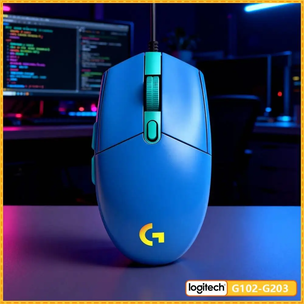 Logitech G203 LIGHTSYNC Gaming Mouse 8000 DPI Adjustable RGB Backlight 6 Buttons On-Board Memory PC Mac Quick