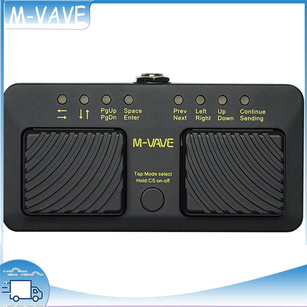 

Беспроводная педаль-перевертыш страниц M-VAVE Cube Turner Pro с Bluetooth, перезаряжаемая, 7 режимов, USB, для музыкантов